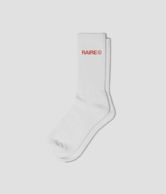 Raire G Sock - White on Grey