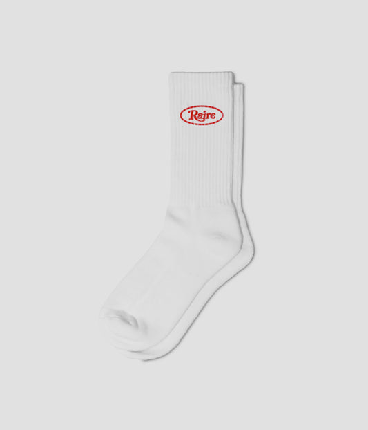 Raire Goods Logo - Sock - Red On White